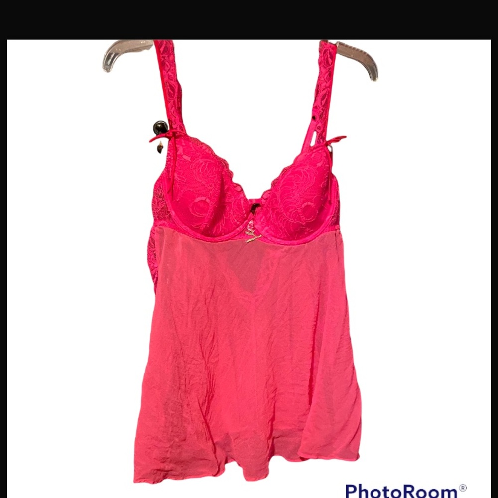 🎉HP🎉Victorias Secret Sheer Pink Babydoll Lingerie Excellent condition!!